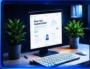 TechNova website on desktop monitor