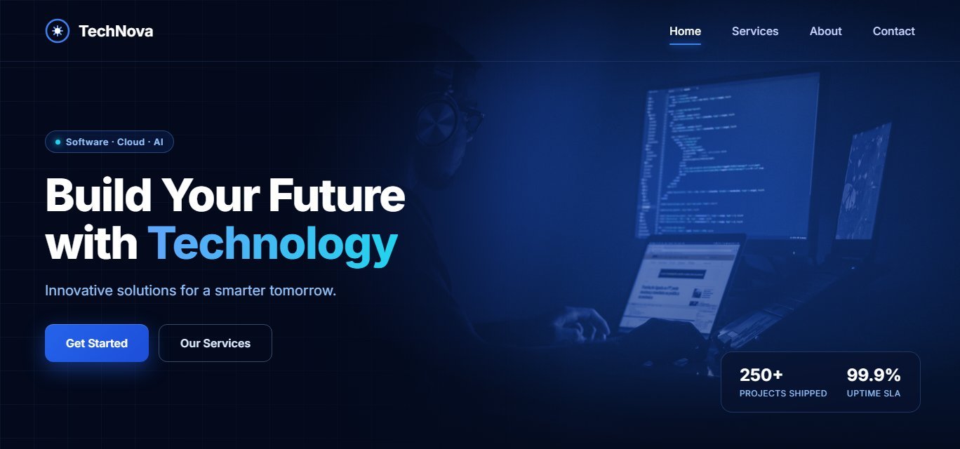 TechNova tech startup website